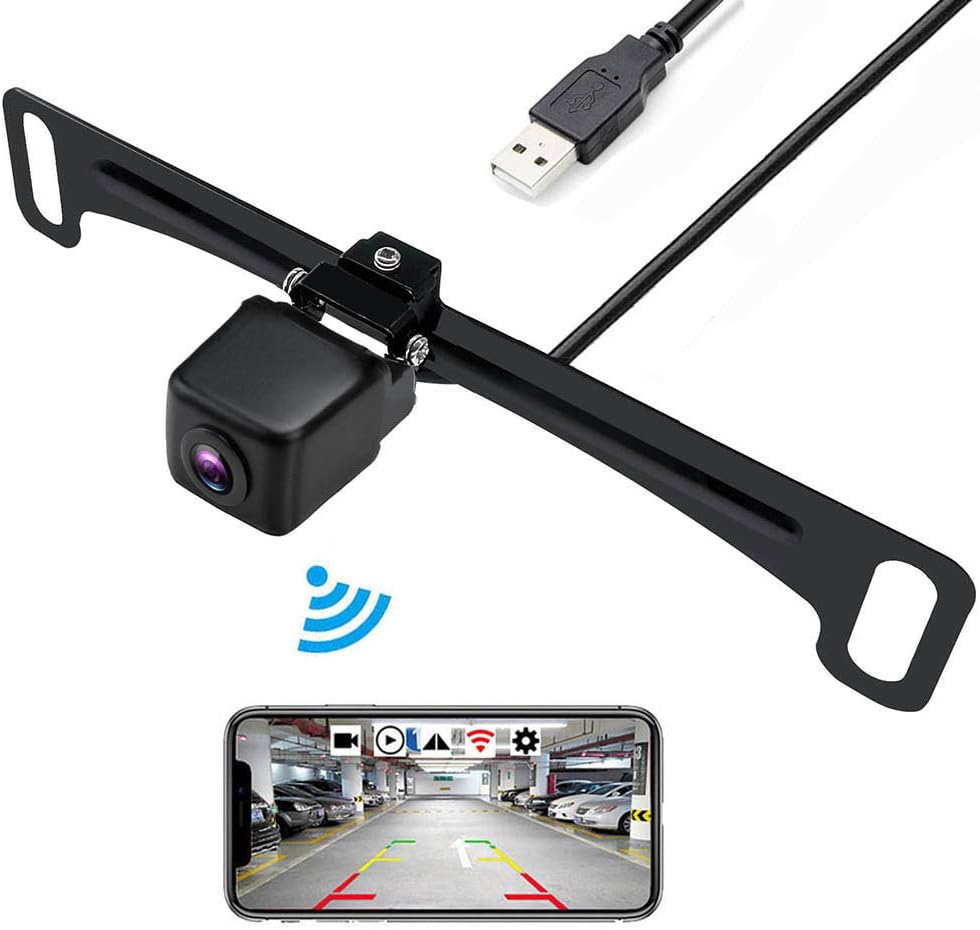 WiFi Rear View Hidden License Plate Camera Mirror Non