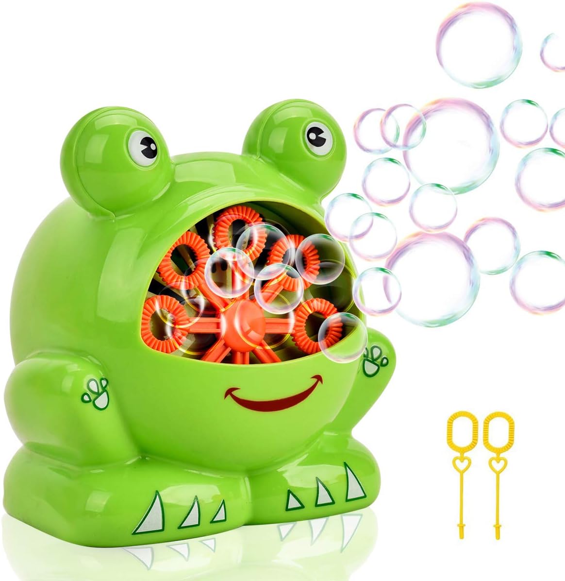 SHOWIN Bubble Machine for Kids - Automatic Bubble Maker Machine Durable High Output Bubble Blower,Frog Shape Without Bubble Solution