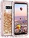 Coolden Glitter Case for Galaxy Note 8 Case Cute Bling Sparkle Clear 3D Quicksand Cover Shockproof Bumper Dual Layer Anti-Drop PC Frame TPU Back Skin for 6.3 Inches Samsung Galaxy Note 8, Light Coffee