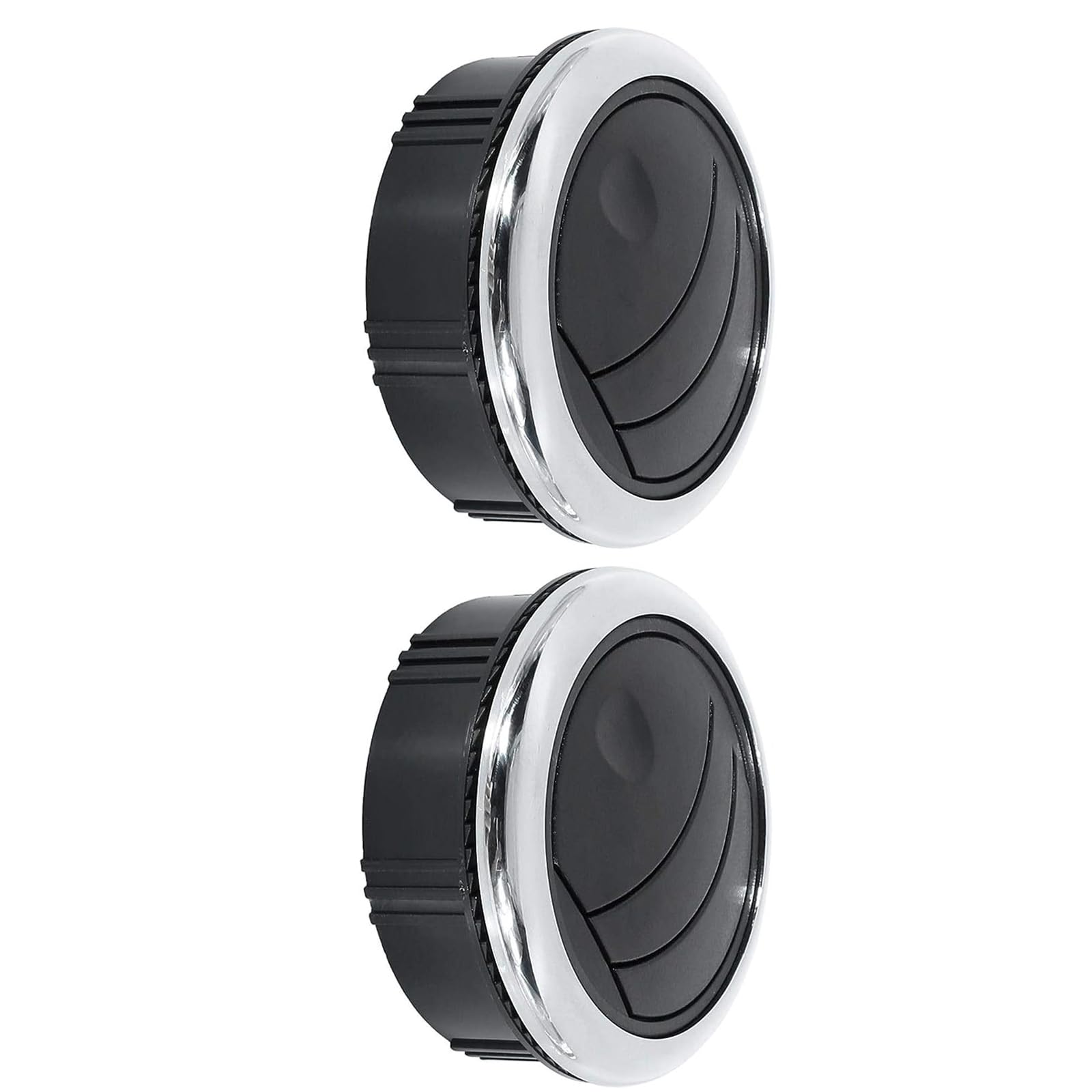 Boxonly Air Conditioning Vent Deflector Outlet Louvered for RV Bus and Yacht Universal Knob Style Air Conditioning Deflector Outlet Vent Round Louvered Dash Vent Exhaust Grille 2pcs