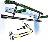 HAKENO Pull Up Bar Door Frame Fitness Chin-Up Bar with Suspension Straps Set
