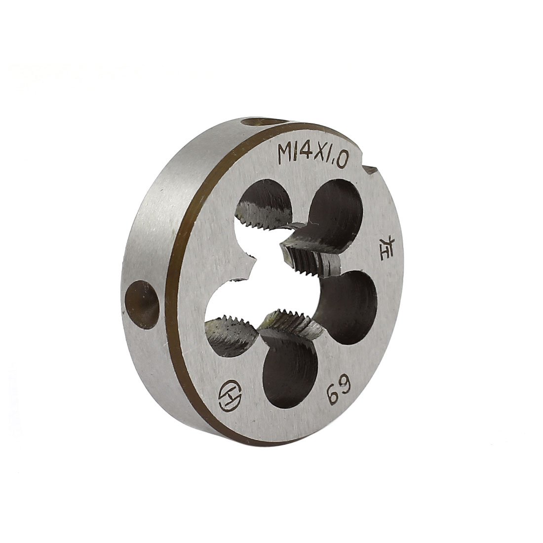 Sourcingmap M14 x 1mm Metric Left Hand 38mm OD Round Threading Die Fine Teeth Thread Cutting Tool Left Thread