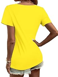 Elesomo Womens Casual Cotton V Neck T Shirts Summer