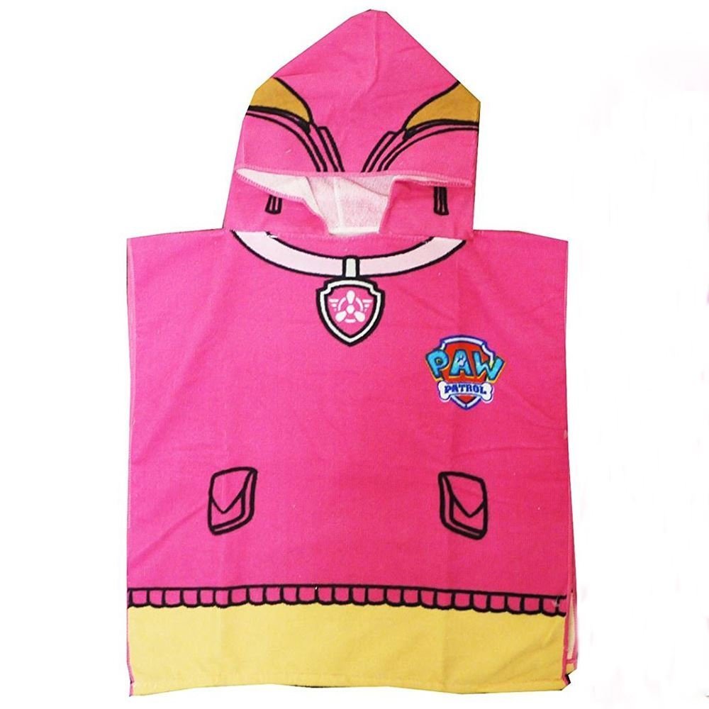 Boys Girls Kids Paw Patrol Poncho Hooded Towel Swimming Beach Bath Towel Quick Dry Chase Skye One Size