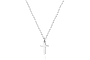 Joxevyia Cross Necklace for Boy 14K Gold Filled Stainless Steel Small Cross Pendant with Cuban Chain Necklace Simple Faith Jewelry Christmas Gift for Men Women Girls 16-24 Inches