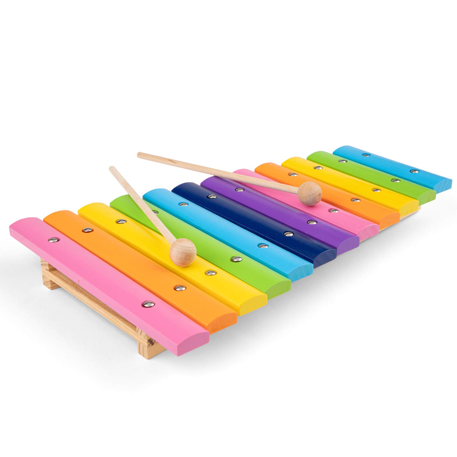 Woet® Wooden Toy Xylophone for Kids - 12 Tone Bars with 2 Mallets - Music Book Included - Musical Learning Toy - Age 2 Years+