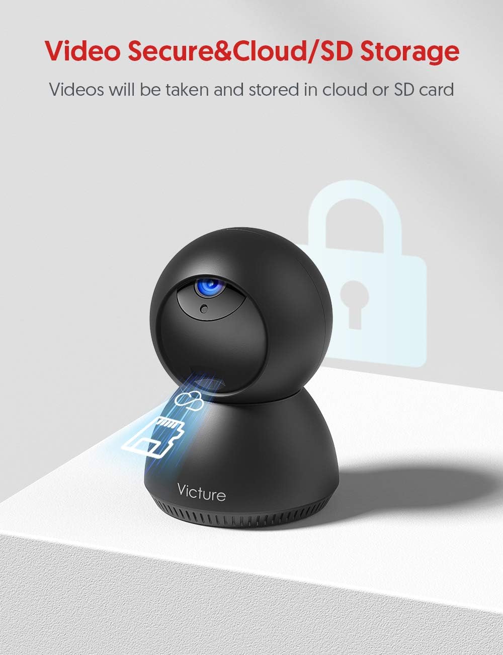 Baby Monitor, Victure 1080P WiFi Indoor Security Camera, Motion Tracking, Motion/Sound Detection, Night Vision,Two-Way Audio, Pan/Tilt, TF Slot/Cloud Storage Works with Alexa: Camera & Photo