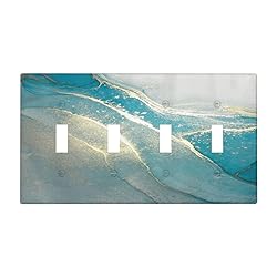 Modern Abstract Turquoise Blue Teal Marble Quad