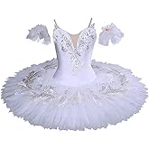 MTPLOP Swan Lake Performance Costume Ballet Dress White Sarong Competition Tutu Kids Adult Ballet Puffy Skirt