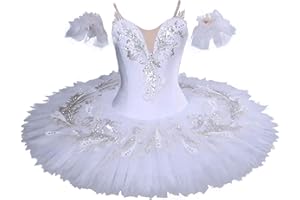 MTPLOP Swan Lake Performance Costume Ballet Dress White Sarong Competition Tutu Kids Adult Ballet Puffy Skirt