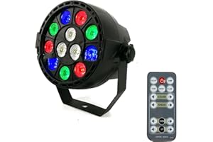 SHEHDS LED Par Can Lights 36w（12x3W） RGBW Wash/Strobe Effect DJ Lights Remote/DMX Control Stage Lights Sound Activated Uplights Party Lights for Christmas Night Club Disco Dance Wedding Bar-1 Pack