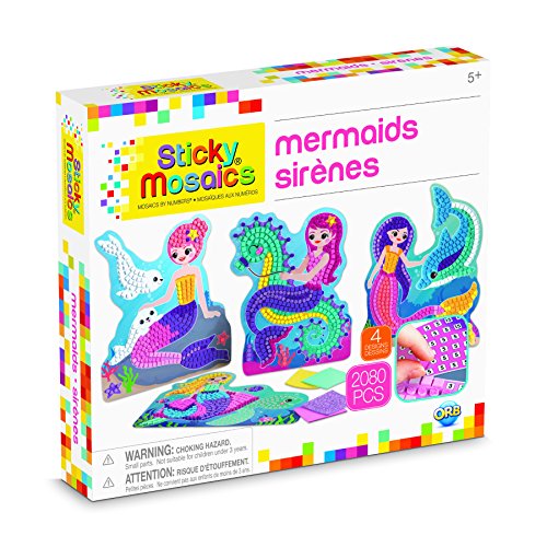 The Orb Factory Sticky Mosaics Mermaids Arts & Crafts, Blue/Yellow/Orange/Purple, 12" x 2" x 10.75" - Thumbnail 3