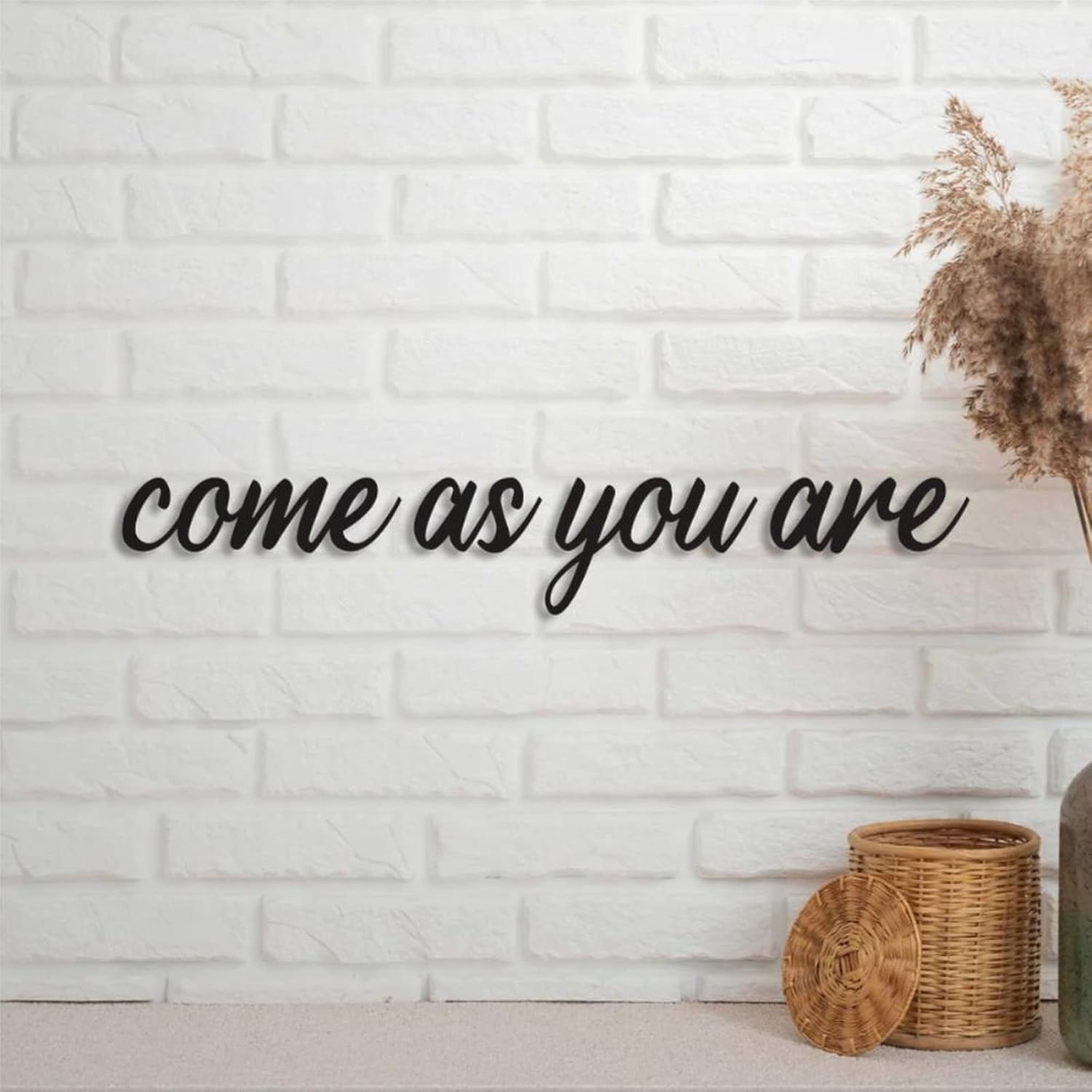 EricauBird Come As You are Sign Metal Monogram Letter Wall Decor Custom Sign Personalized Monogram Rustic Door Hanger Black Sign for Housewarming Gift Indoor Outdoor