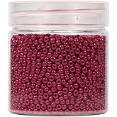 BALABEAD Magenta Color 3mm Seed Beads About 4000pcs/110gms in Box 8/0 Glass Seed Beads for Jewelry Makings (Magenta -Size 3mm)