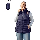 XALADU Plus Size Puffer Vest Women 1X-7X Water-Resistant Puffy Winter Vest Packable Lightweight Puffer Vest