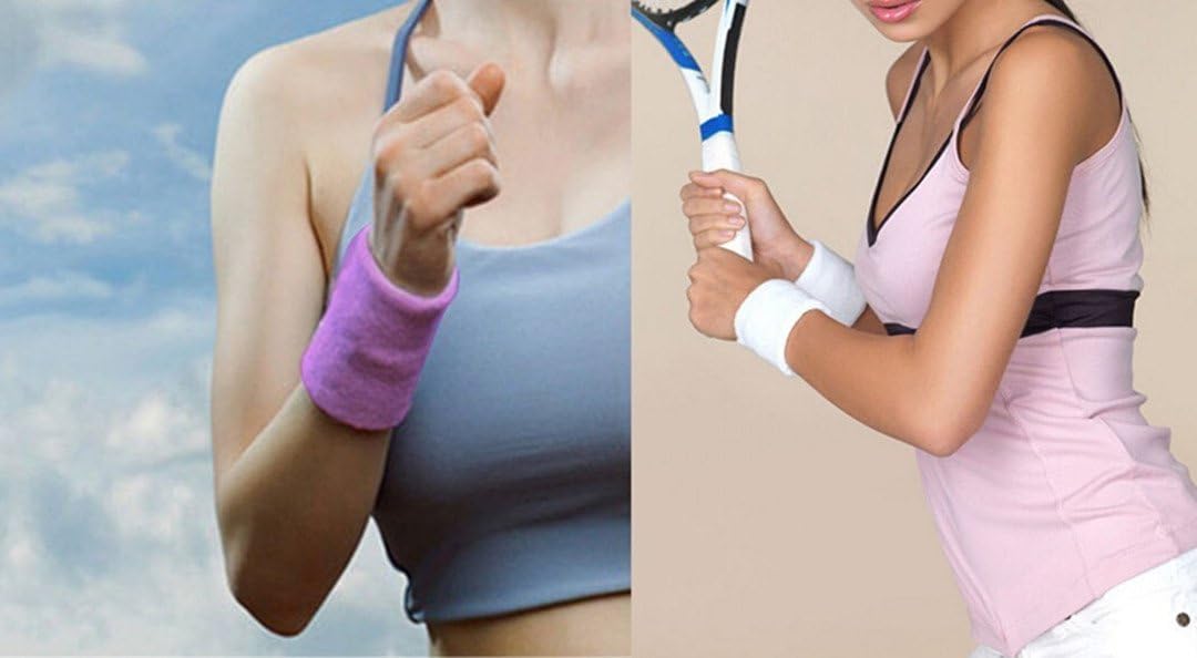 Kagogo 3 Inch Cotton Sports Wristband/Sweatband for Basketball Tennis and Other Sports, Price/Pair (Yellow): Clothing