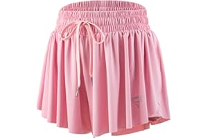 LEFTEAR Flowy Shorts for Teen Girls Workout Running Athletic Tennis Butterfly Skirts Preppy Trendy Cute Clothes Summer