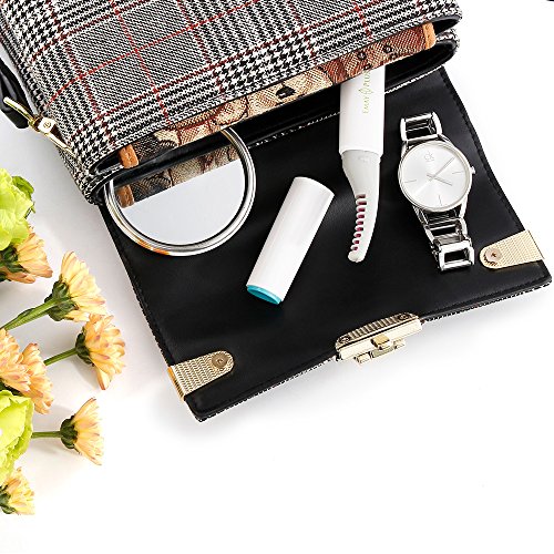 2-in-1Heated Sonic Eye Massager Wand Eyelash Curler Brush Vibration, Electric Multifunctional Beauty Tool Relieving Dark Circle, Fatigue and Puffiness, Eye and Facial Skin Care Massager Wand