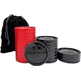 SEETOOOGAMES 24 Pieces 3 Inches Jumbo Replacement Checker Pieces Only-12red,12black
