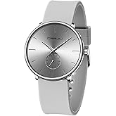 CRRJU Men’s Women Watch Casual Stylish Waterproof Quartz Unisex Wristwatches, Ultra Thin Watches for Men Women, Colorful Silicone Band