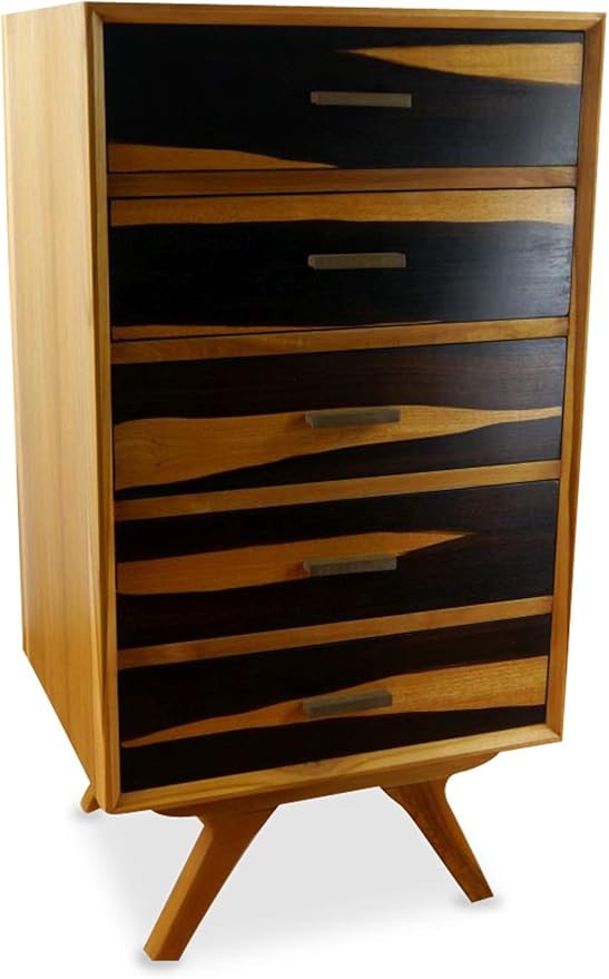 livasia Java Retro Kommode aus Teakholz | Vintage Schubladenschrank aus