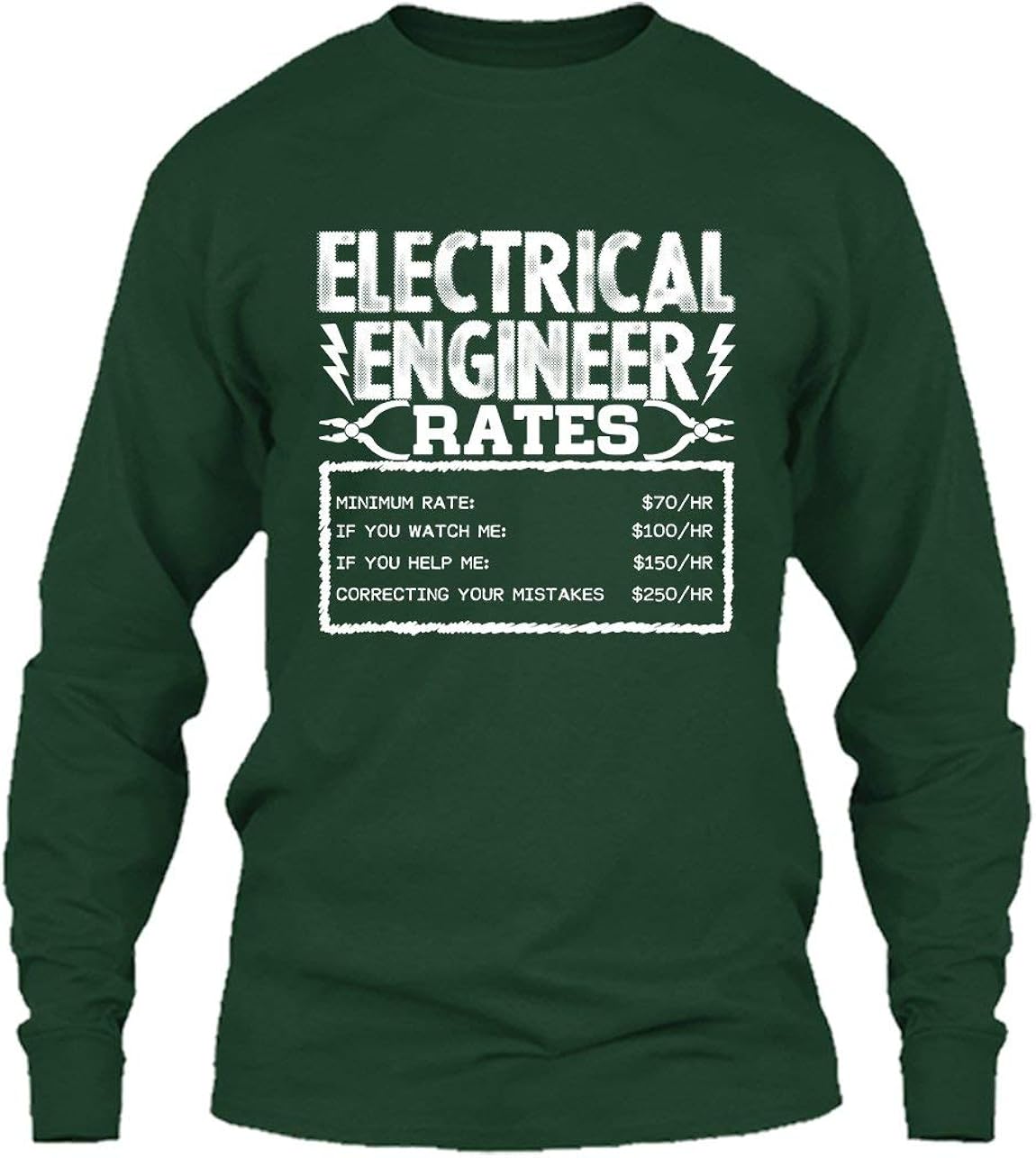 Electrical Engineer Rates Shirts, Unisex Long Sleeve Tshirt Amazon.ca