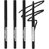 Ruby Kisses Pencil Eyeliner, Retractable Eyeliner, Waterproof, Smudge-Proof Eye Makeup, High Pigmented, 24H Long Lasting Eyepencil (4 Count, Very Black)
