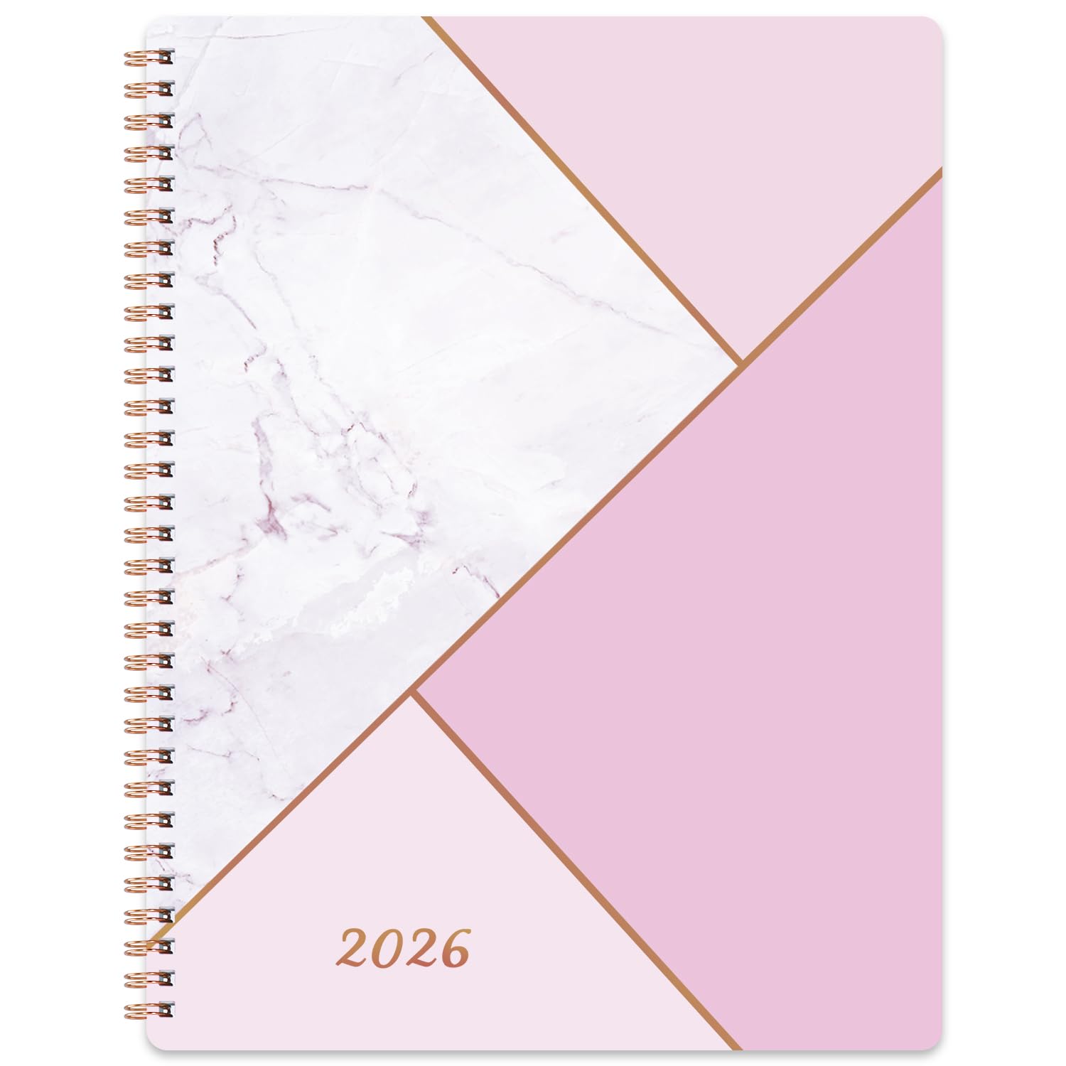 Photo 1 of 2026 Planner - Jan. 2026 - Dec. 2026, 8" x 10", 2026 Planner Weekly and Monthly with Tabs, Planners 2026, Twin-Wire Binding - Pink Marble