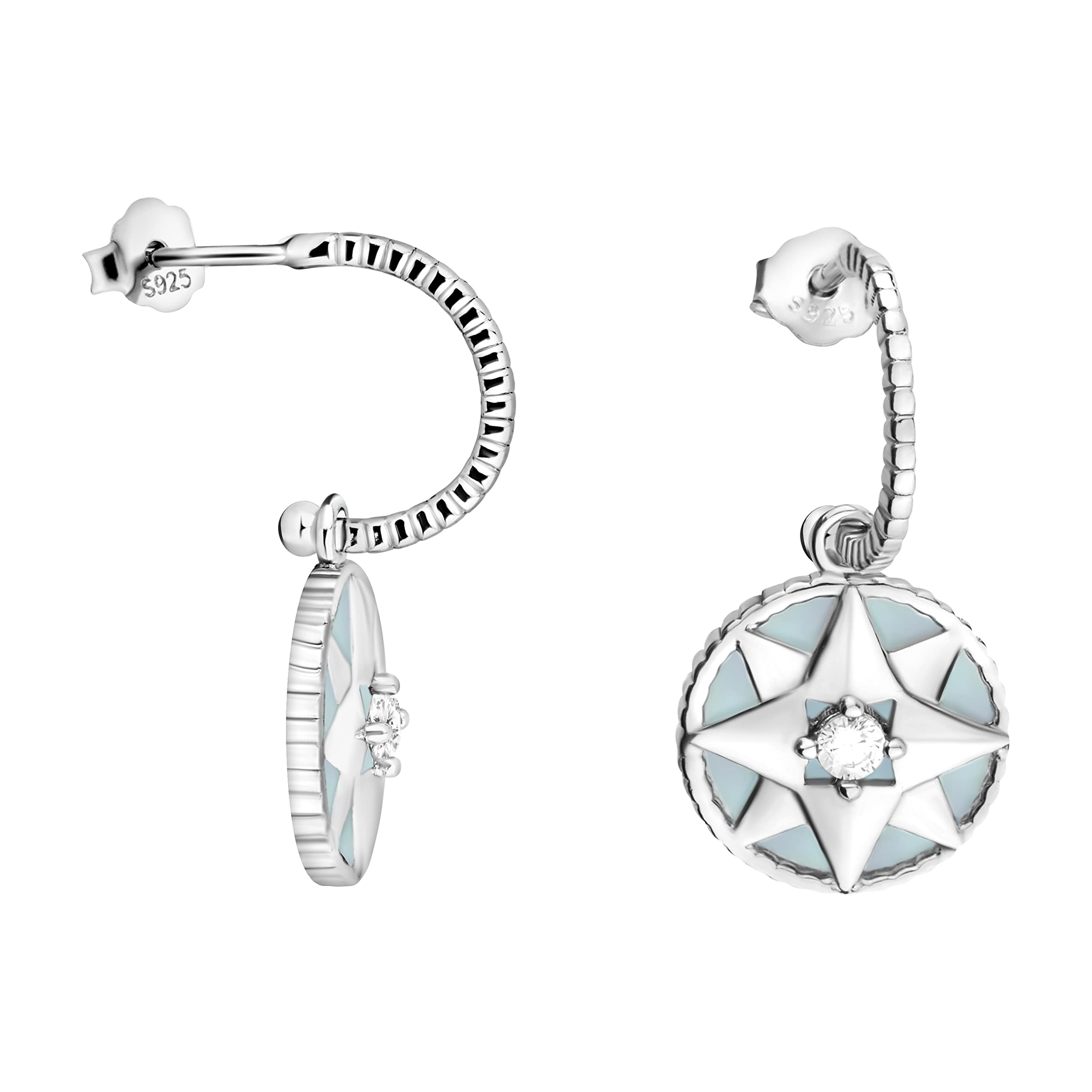 SOFIA MILANI - Women's Earrings 925 Silver - with Zirconia Stone - Star Creoles - 20660
