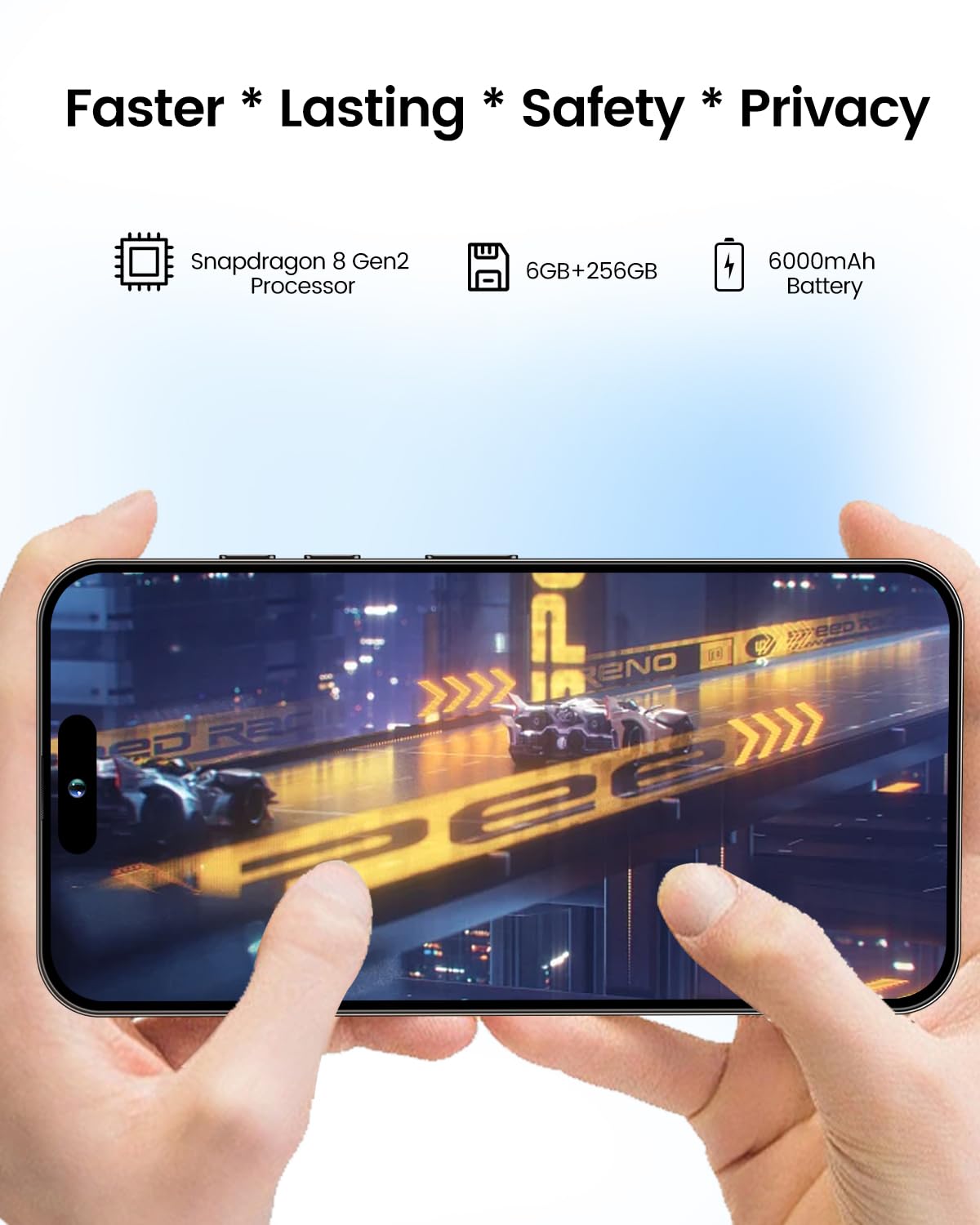 Echoamo A14 Pro Max Cell Phone, 5G Unlocked Smartphone 6GB+256GB Smartphone Android 13, 6000mAh Battery, 6.82