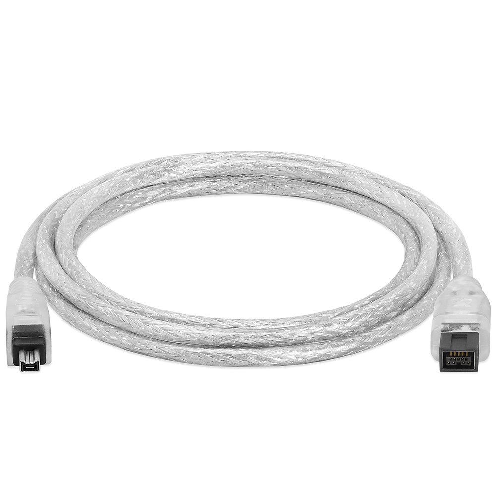 3FT Bilingual FireWire 800/Firewire 400 Cable 3 Feet Clear Cmple IEEE 1394 High Speed Firewire 9