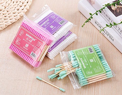 600 Piece Multicolor Cotton Swabs, Magnoloran Double Tipped Cotton Tipped Applicator Cotton Sticks Ear Swab Twist Cotton Tips Cosmetic Swabs with Bamboo Handle for Make-up & Cleaning Ear/Jewelry - Thumbnail 4