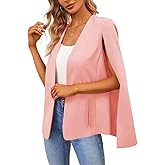 Women's Cape Blazer Split Long Sleeve Open Front Blazer Jacket Business Casual Suit Tops Cardigan Coats