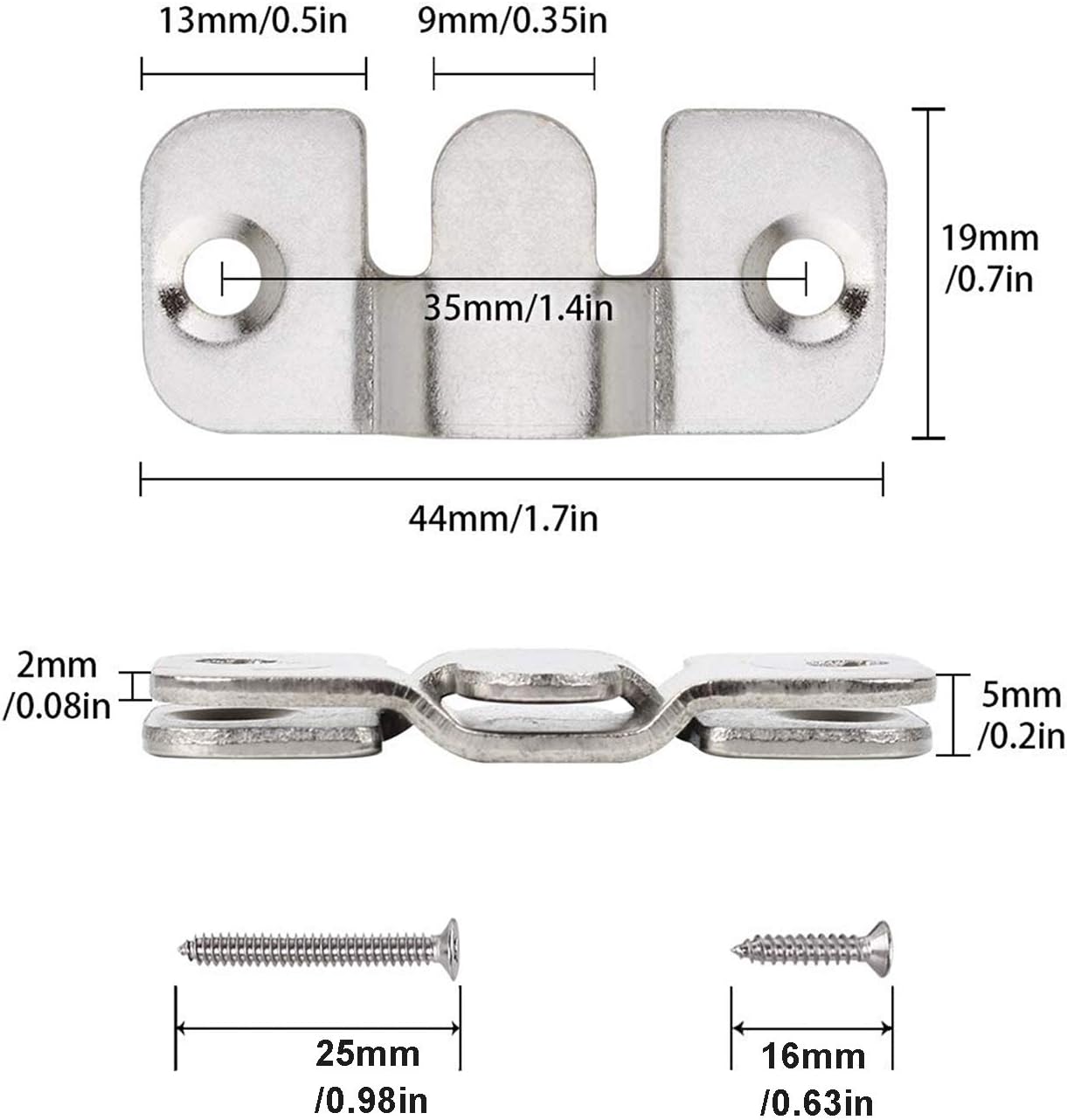 LIKERAINY Heavy Duty Small Metal Flush Mount Brackets Sectional Interlocking Connector for Sofa Furniture Photo Frame Mirror Panel Connecting Concealed Hanger Z Clips 20 works - Image 3
