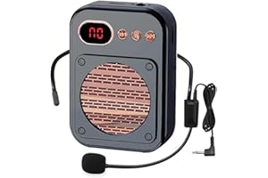 DUNUDUN Portable Voice Amplifier,Bluetooth Rechargeable Personal Voice Amplifier, PA System Speaker Power Amplifiers Loudspeaker for Teachers/Meeting/Tour Guide (S25 Wired Black)