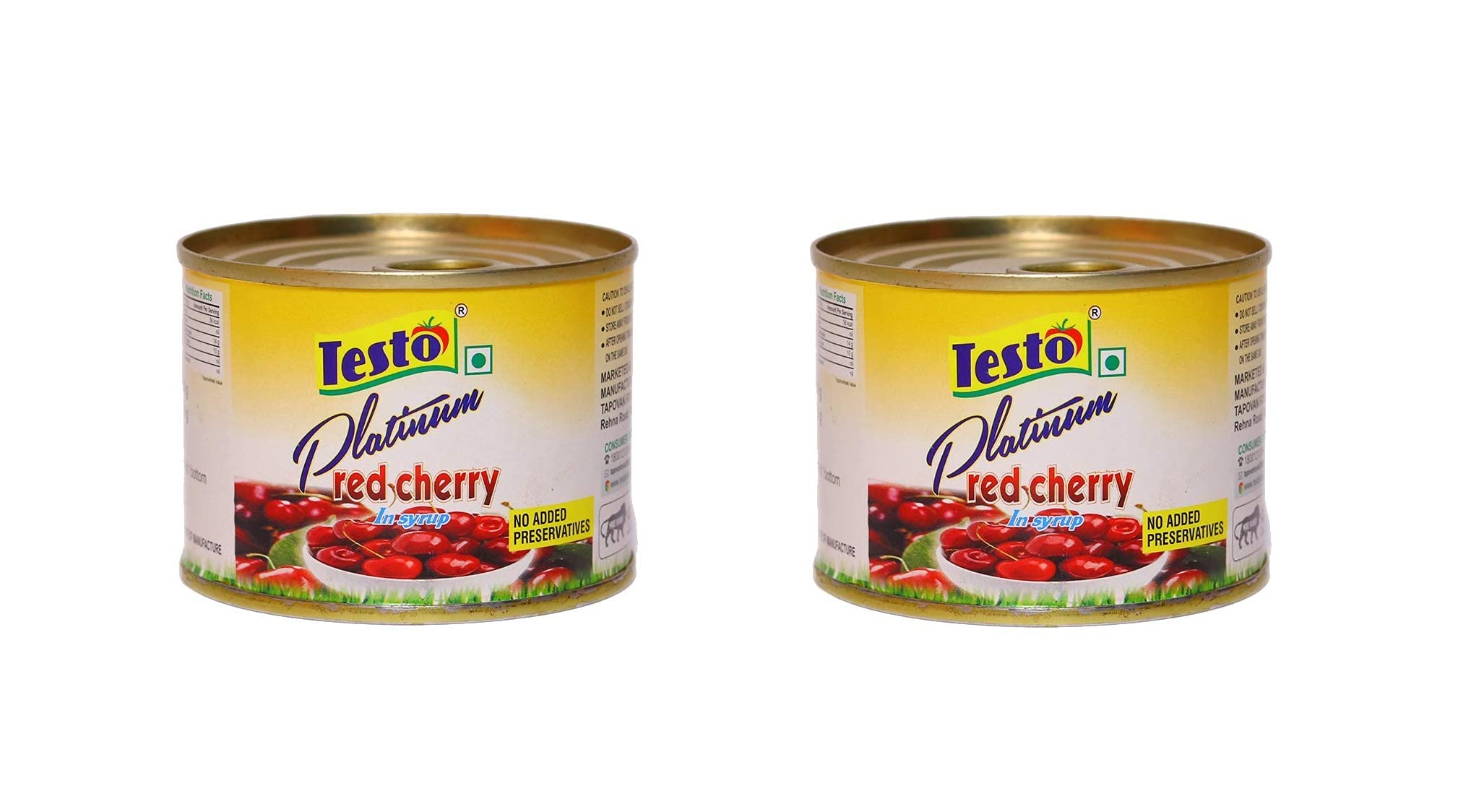 Testo Red Cherry (In Syrup) 200 grams (Pack of 2)