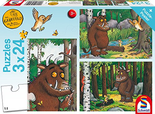 Schmidt Spiele 56210 Mein Freund der Grüffelo, 3 x 24 Teile Kinderpuzzle