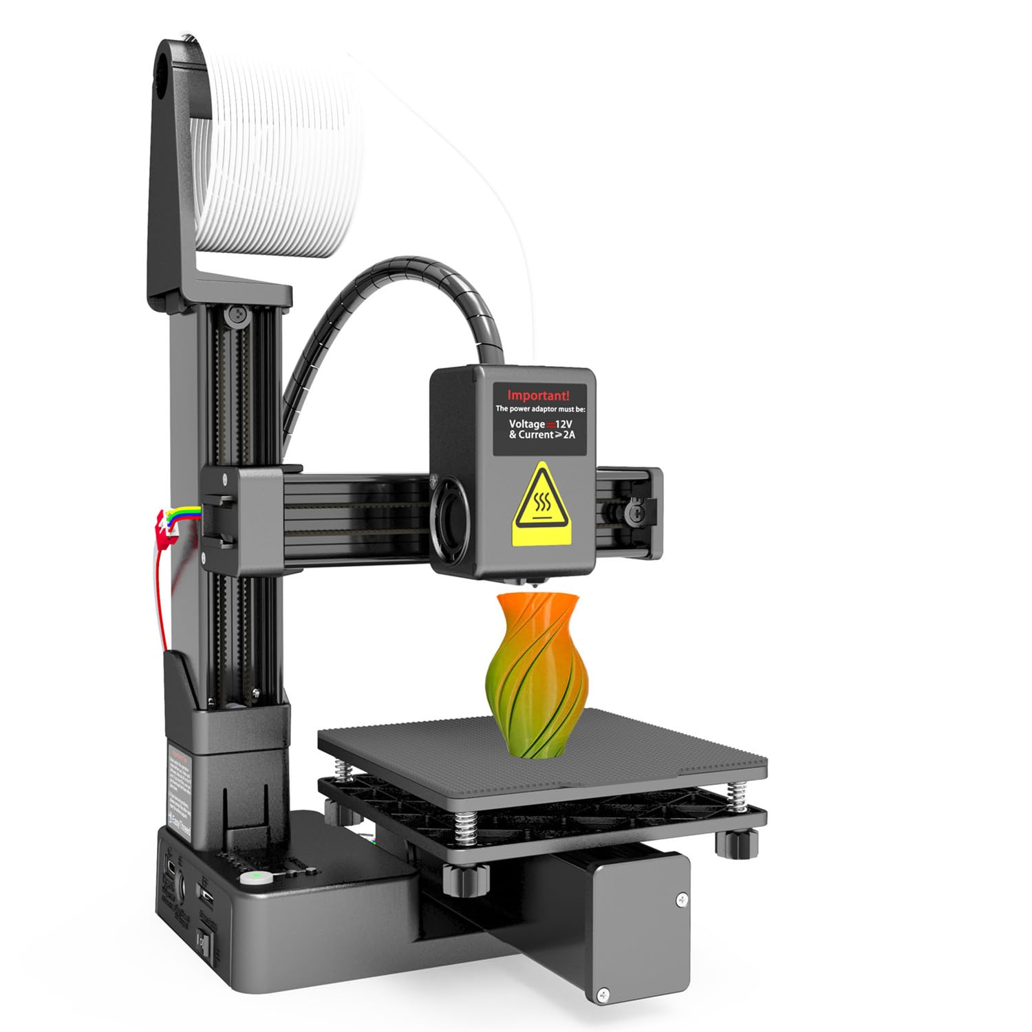 Photo 1 of Portable 3D Printer - Compact FDM 3D Printer with Removable Build Plate, PLA & TPU Filament Compatibility, 0.4mm Nozzle, 100x100x100mm Build Volume, Easy-to-Use Design for Beginners