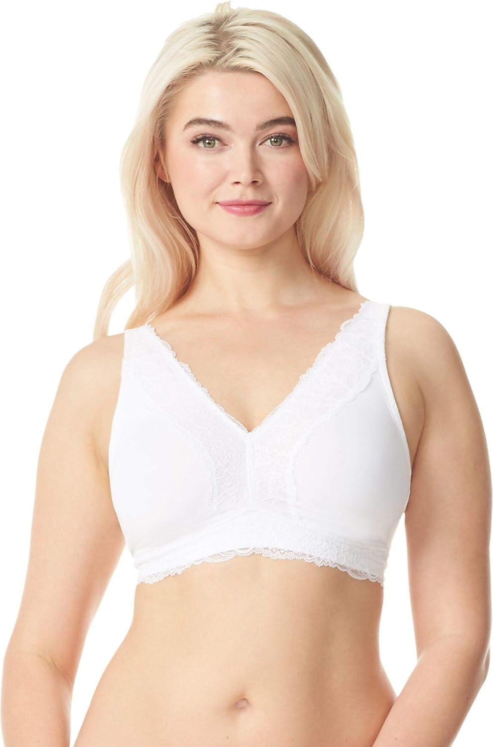 Olga Women's PlusSize Full Figure Lace Escapte Wire Free 2ply with