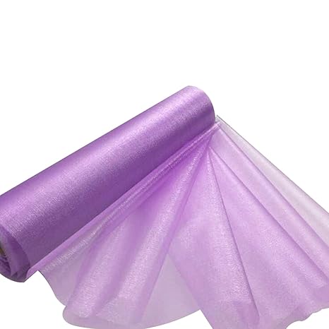 29cm X 25m Light Purple Roll Of Organza Sheer Fabric Elegant Decorative Cloth For Wedding Chair Bows Table Runners Party Favours Crafting