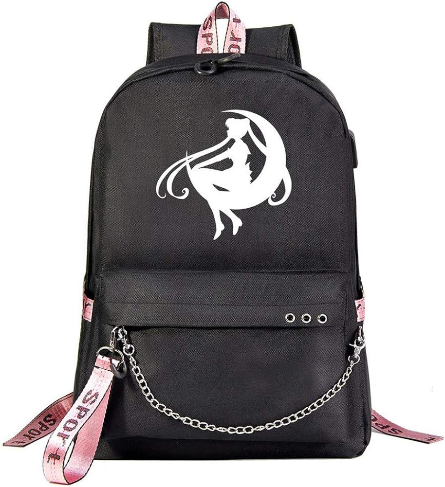 Gumstyle Sailor Moon Anime 15.6" Laptop Backpack with Chain Schoolbag for Grils