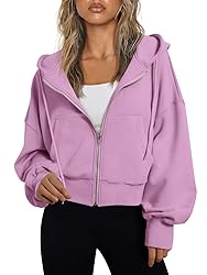 Trendy Queen Hoodies for Women Full Zip Up Cropped