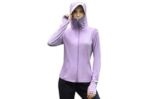 JACK SMITH Women's Full Zip Sun Protection Hoodie Jacket Packable UPF 50+ Outdoor Hiking Shirts with Zipper Pockets