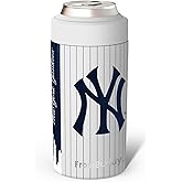Frost Buddy MLB Universal Buddy - Fits All - Stainless Steel Can Cooler for 12 oz & 16 oz Regular or Slim Cans & Bottles - Stainless Steel, New York Pinstripe