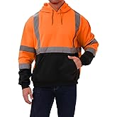 SRsafety High Visibility Safety Hoodie for men,Reflective Safety Sweatshirt with Black Bottom,Work Hoodies for Men&Women