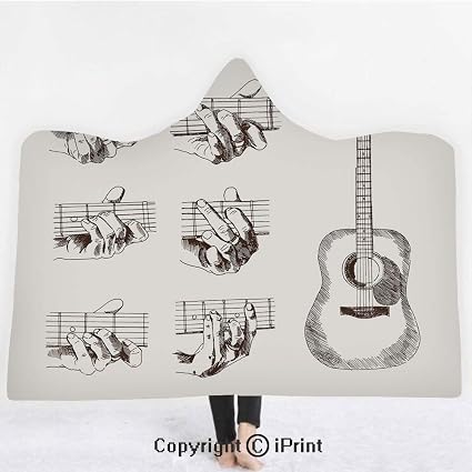 Amazoncom Guitar 3d Print Soft Hooded Blanket Boys Girls
