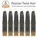 Eerya 6 Packs Passion Twist Crochet Hair 18 inch Water Wave Crochet Braids for Passion Twists Butterfly Locs Crochet Braiding Hair for Women (6Pcs T27#)