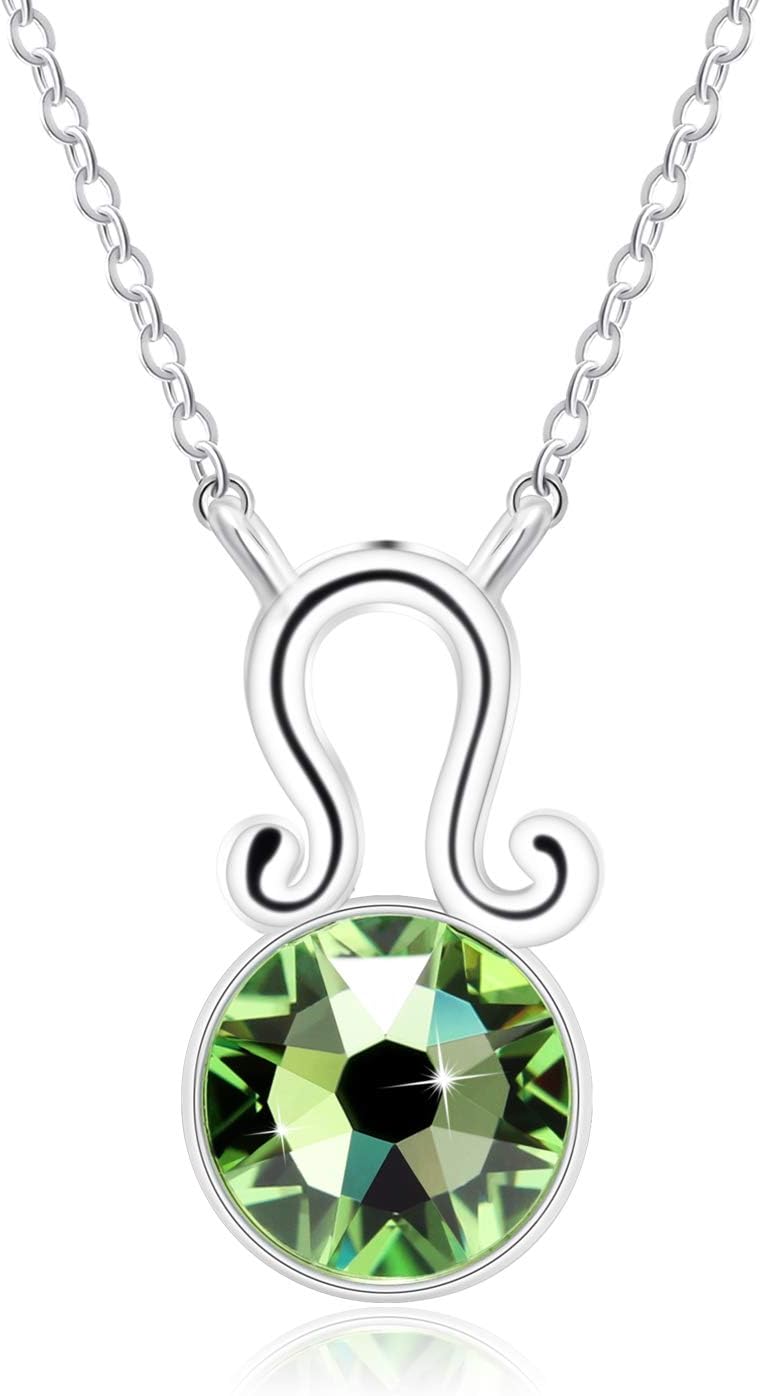 Zodiac Birthstone Necklace Crystals from Swarovski Constellation Wishstone Jewelry Gifts for Women Girls