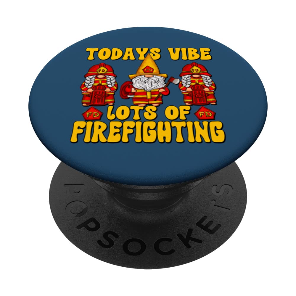 Funny Fireman Accessories Three Gnomes For Firefighter Mom PopSockets Swappable PopGrip