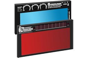 PRERUNER Shade Adjustable Series | Red 5-13 Auto Darkening Welding Lens (9 Shades In 1) | 2" x 4 1/4" x 0.33" | Red Coating | Ultimate Clarity | Teal-Tinted View | Sensitivity & Delay Adjust